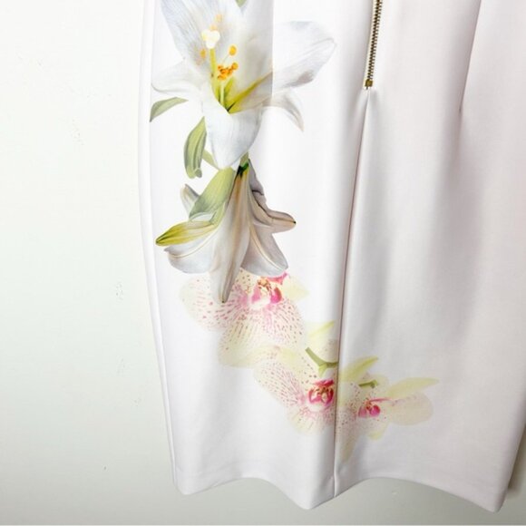 Calvin Klein Sheath Mini Dress Scuba Floral print Knee Length Cocktail Size US 2 - Picture 7 of 15